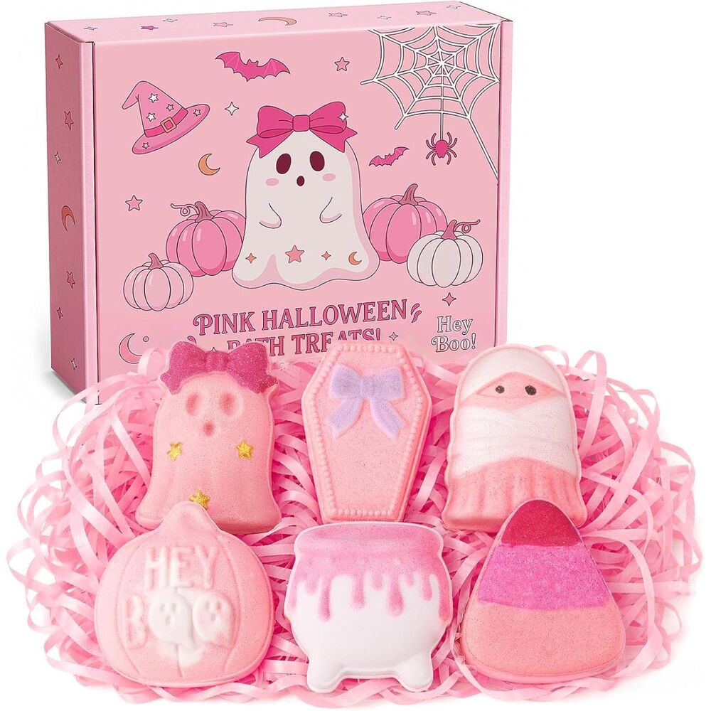 Pink Halloween Bath Treats 6 Fruity Fun Bath Bombs